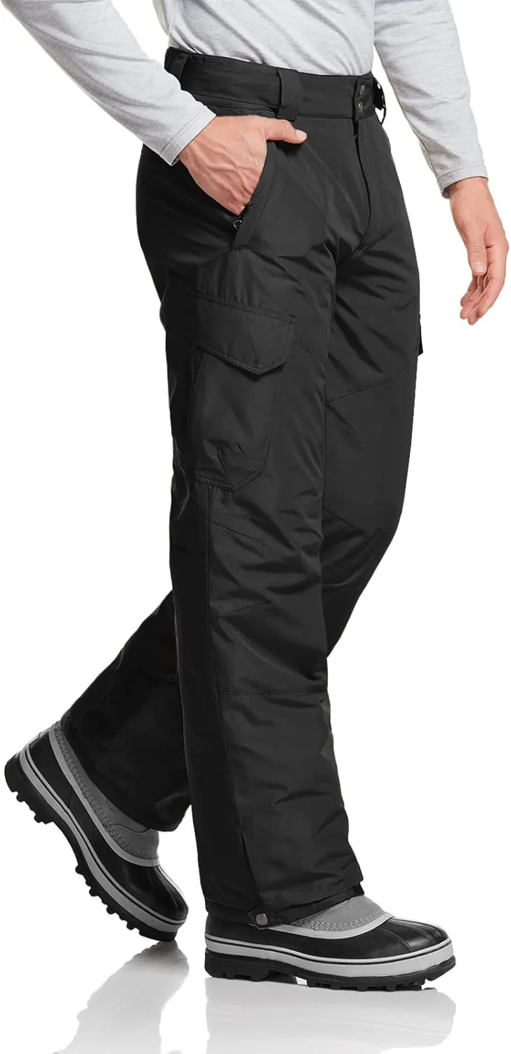 TSLA Men's Winter Snow Pants, Waterproof Insulated Ski Pants, Ripstop Windproof Snowboard Bottoms