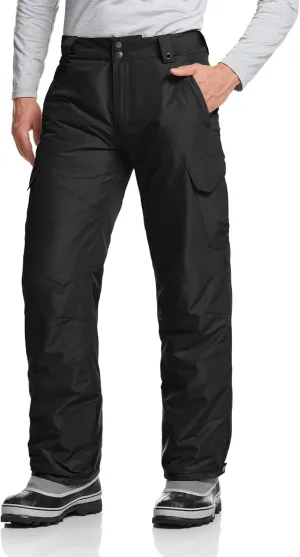 TSLA Men's Winter Snow Pants, Waterproof Insulated Ski Pants, Ripstop Windproof Snowboard Bottoms