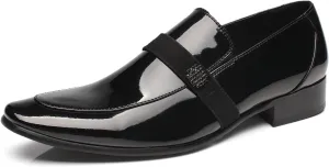 Tuxedo Shoes Patent Leather Wedding Shoes for Men Cap Toe Lace up Formal Business Oxford Shoes