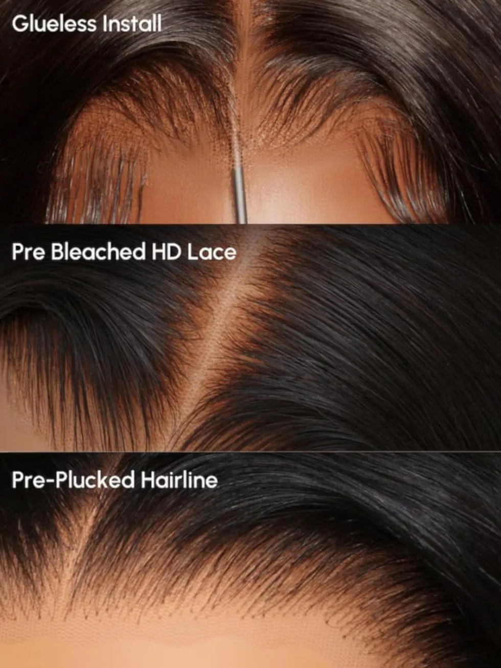 UNICE Bye Bye Knots Glueless 7X5 Pre Cut Lace Front Wig Yaki Wavy Flip Out Bang Curl Wig Put on and Go Human Hair Wigs Pre Plucked Bleached Knots Natural Hairline 150% Density 18 Inch