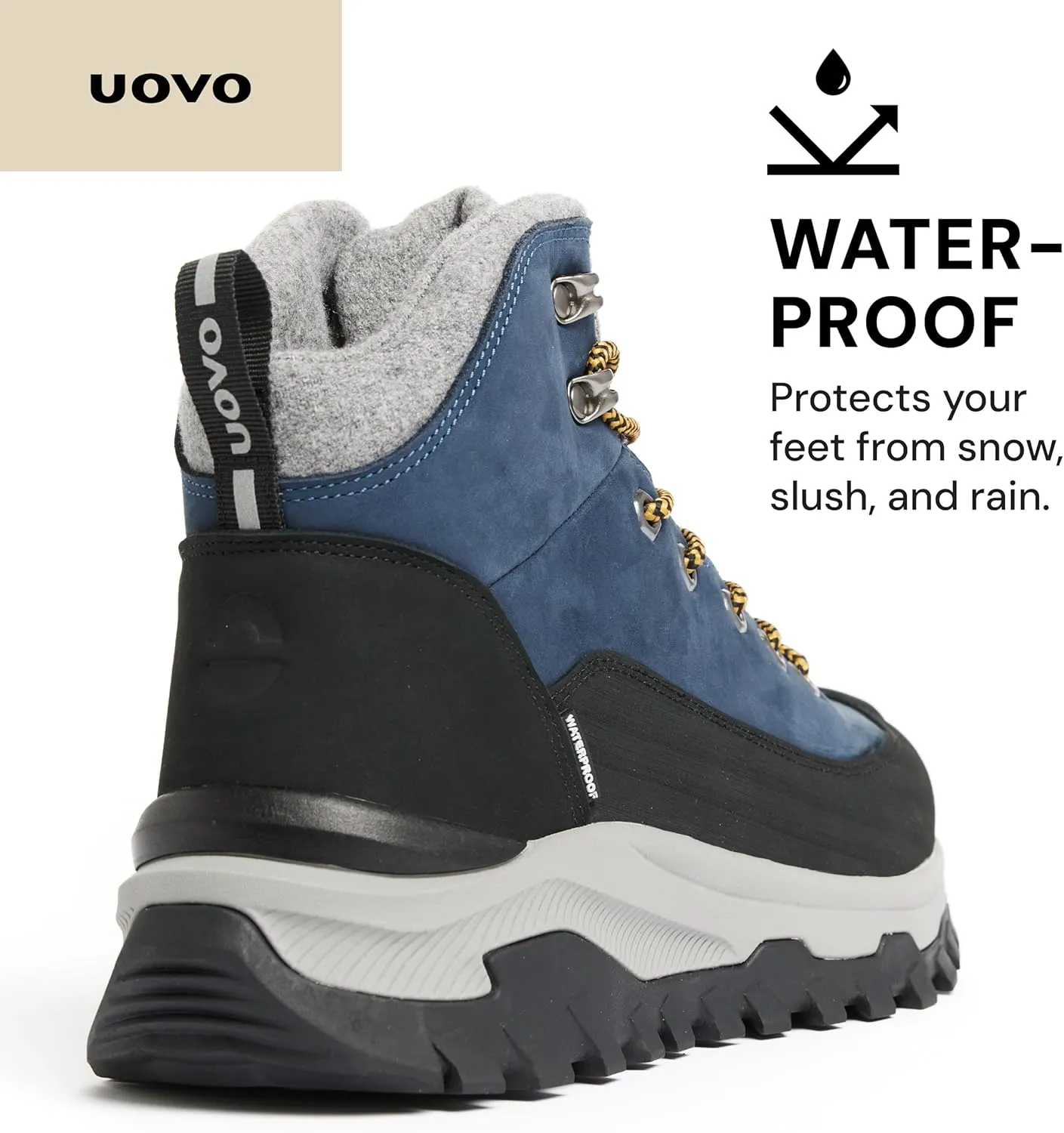 UOVO Men’s Winter Boot, Waterproof Leather