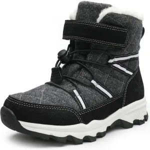 visionreast Boys Girls Wool Lining Snow Boots Winter Walking Boots for Kids Non Slip Unisex-Child Cold Weather Shoes Outdoor Boots