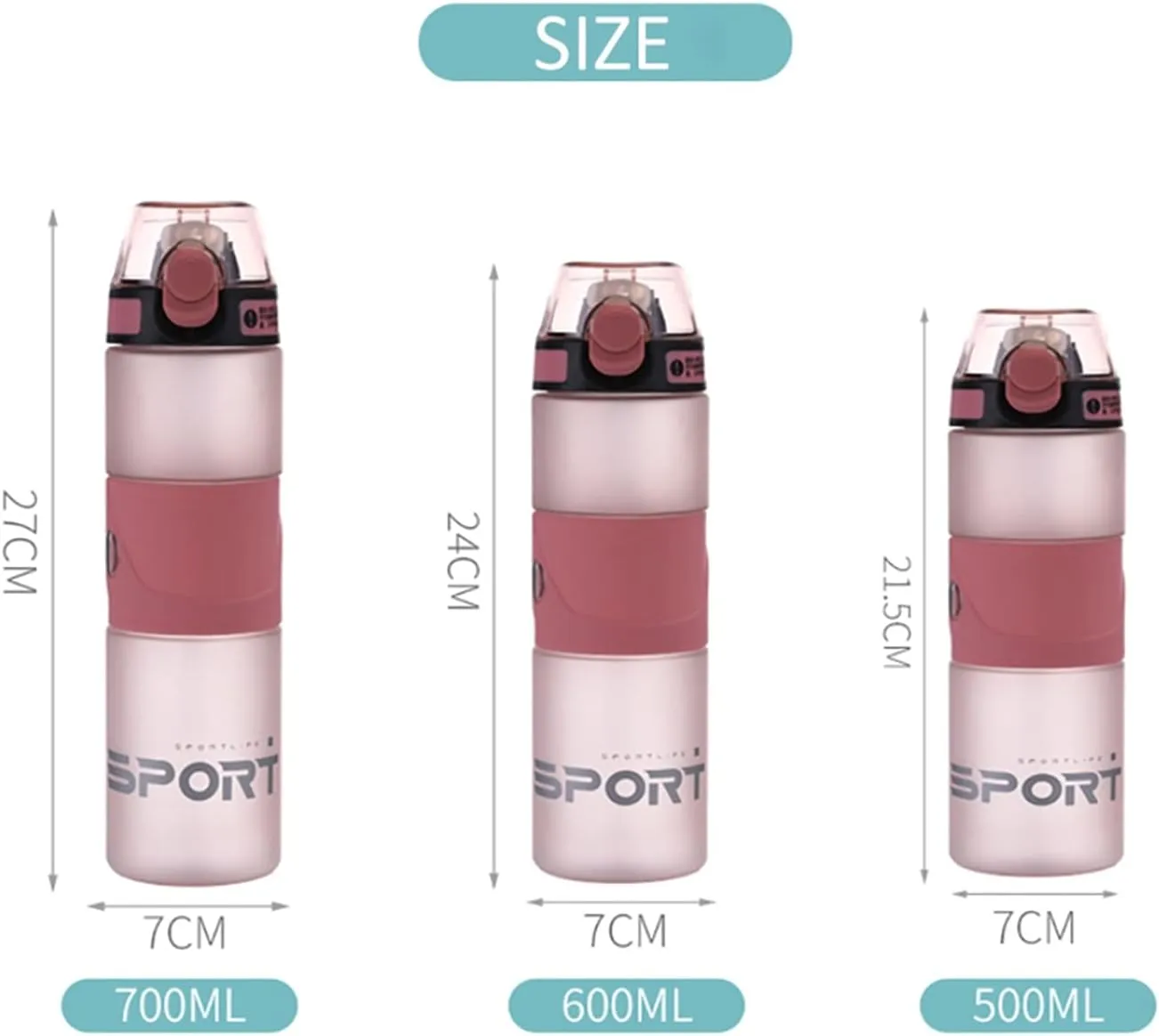 Water Bottle Sport Water Cup Bottle Outdoor Travel Portable Leak Proof Drinkware Matte Plastic Fitness Kitchen Bottle No BPA water bottle