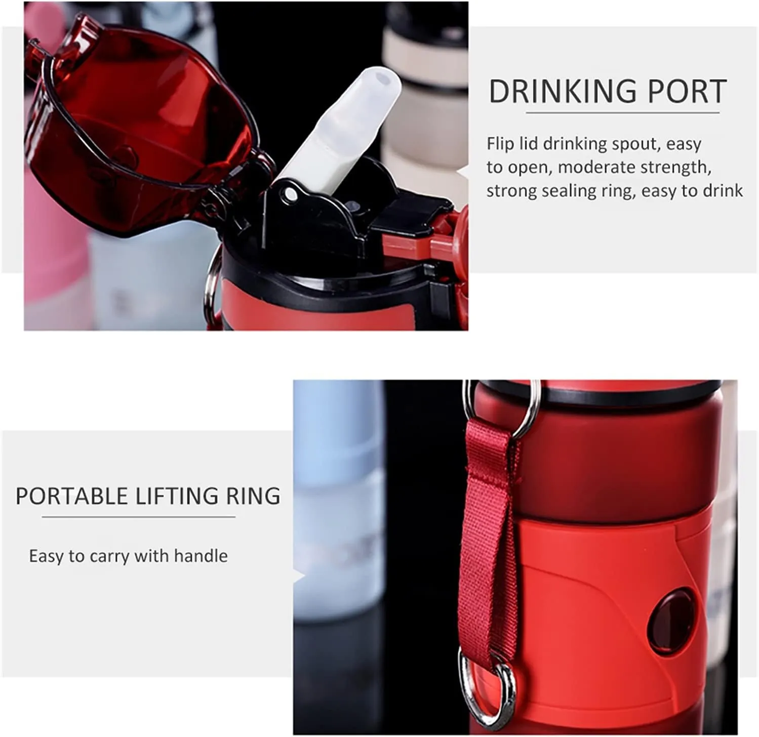 Water Bottle Sport Water Cup Bottle Outdoor Travel Portable Leak Proof Drinkware Matte Plastic Fitness Kitchen Bottle No BPA water bottle