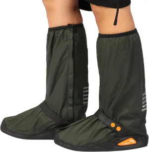 Waterproof Shoe Covers Rain Boot Shoe Cover Reusable & Foldable Shoe Cover for Rain With Non-Slip,Reflector Men and Women (Army Green, L)