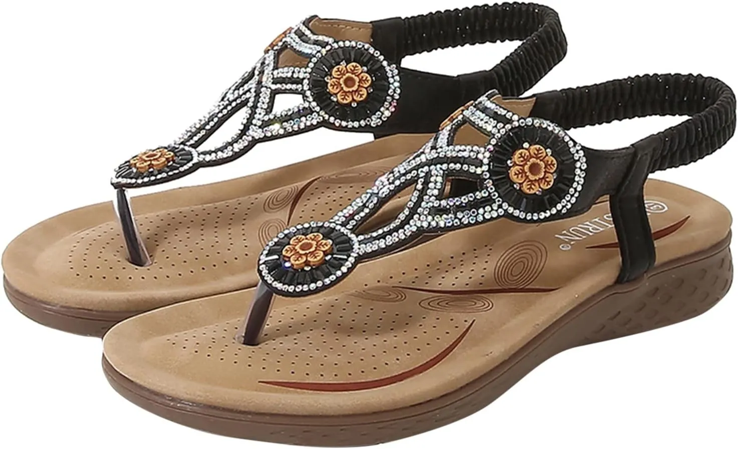 Women Sandals Elastic Ankle Strap Casual Beach Slip On Shoes Orthopedic Flip Flops Women Shower Flip Flops Women