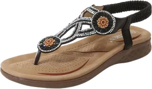 Women Sandals Elastic Ankle Strap Casual Beach Slip On Shoes Orthopedic Flip Flops Women Shower Flip Flops Women