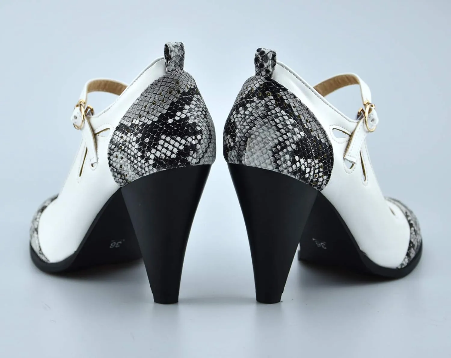Womens Brown Retro Mary Jane Oxford High Heels Pumps Shoes for Women Teardrop Cutout Round Toe Pierced Strappy Oxfords Mary Janes High-Heel Pump Shoe