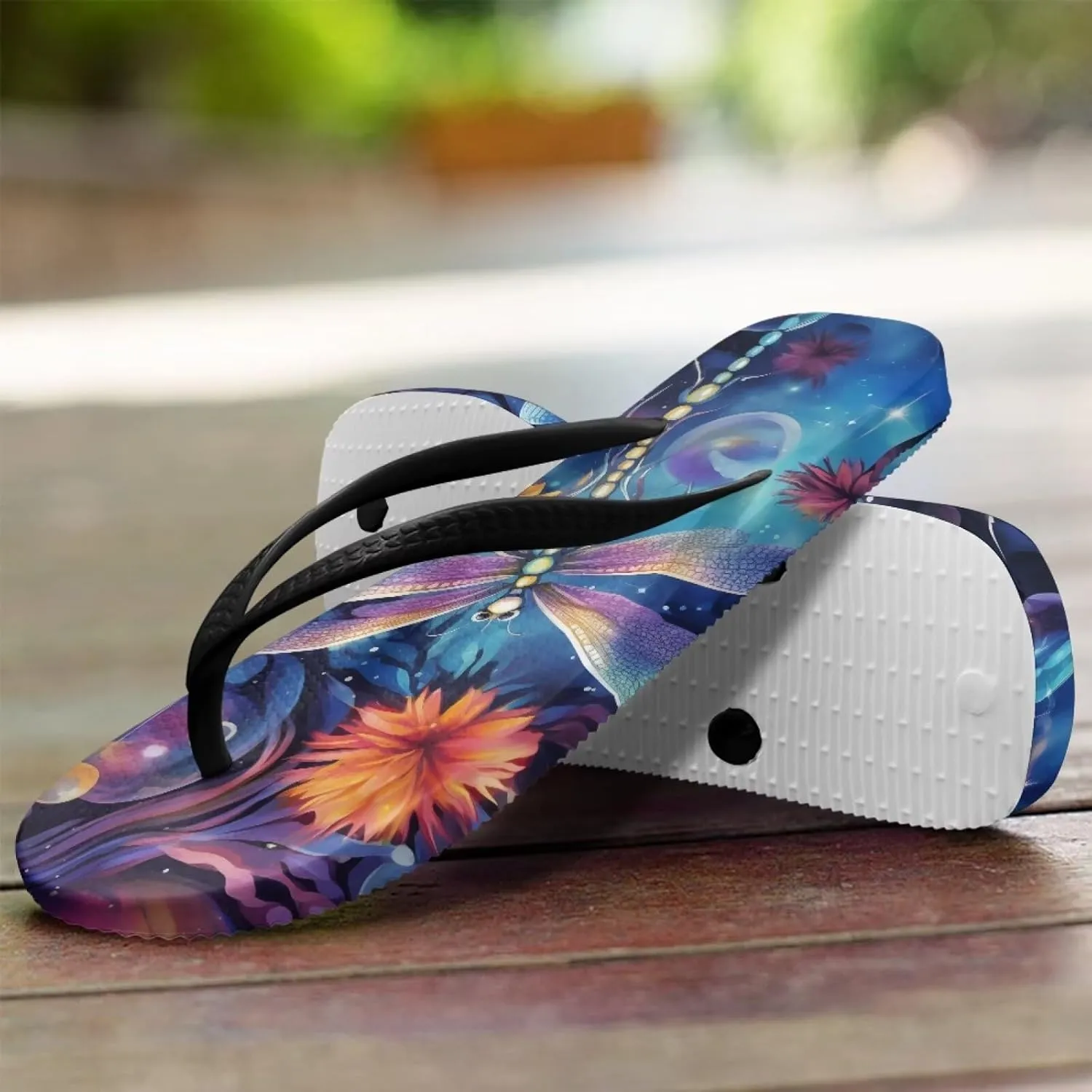 Women's Butterfly Dragonfly Flip Flop Thong Sandal Yoga Mat Comfortable Beach Pool Walking Slippers