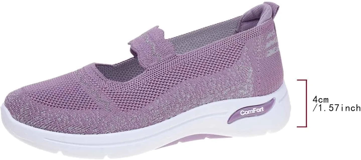 Women's Casual Slip On Shoes Breathable Lightweight Low Heel Sneakers Comfort Womens Casual Flat Sandals