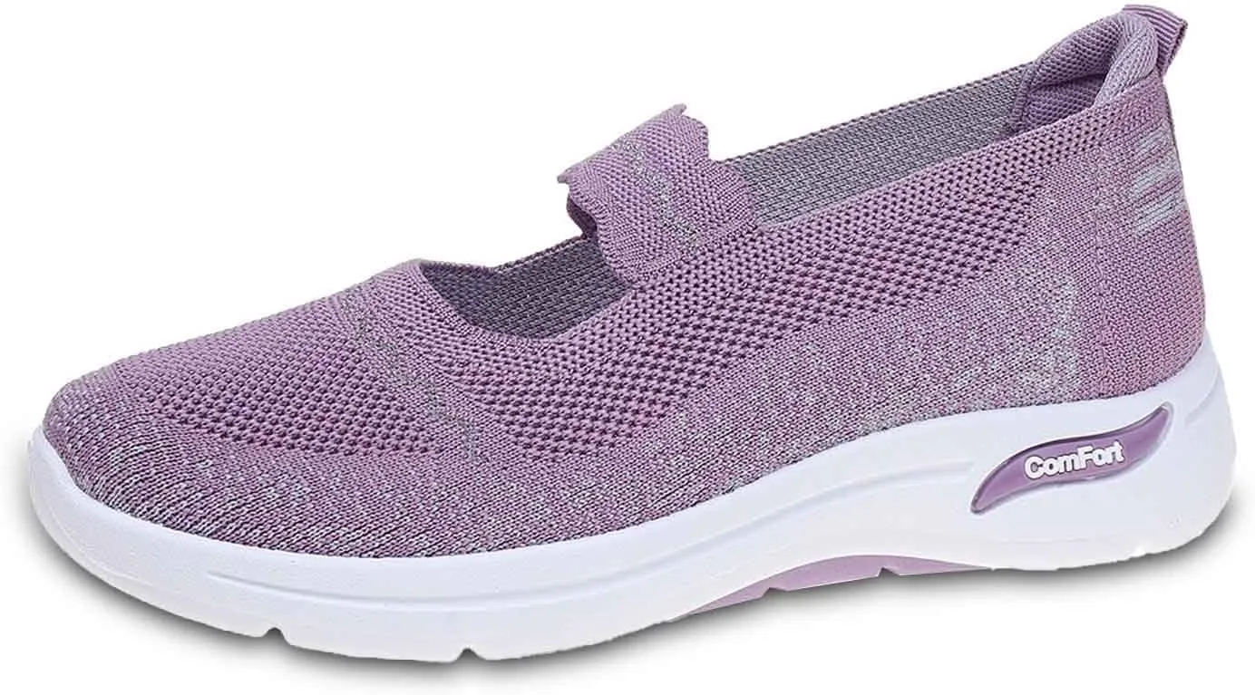 Women's Casual Slip On Shoes Breathable Lightweight Low Heel Sneakers Comfort Womens Casual Flat Sandals