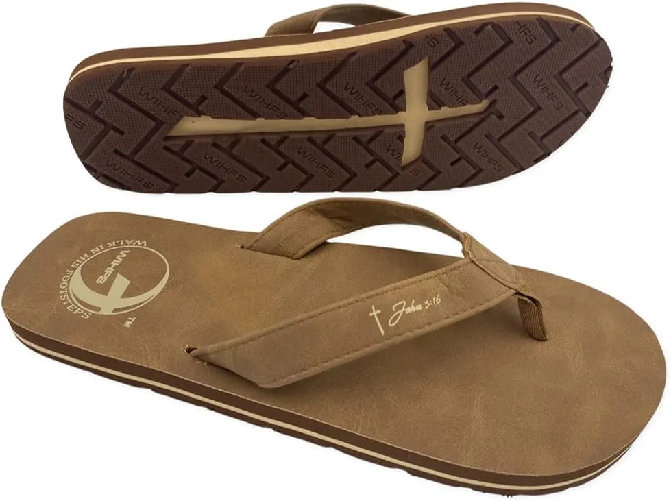 Women’s Christian Clothing and Footwear, Cross Bottom Women’s Sandals, Flip Flops for Women with John 3:16 Bible Verse, Unique Christian Apparel