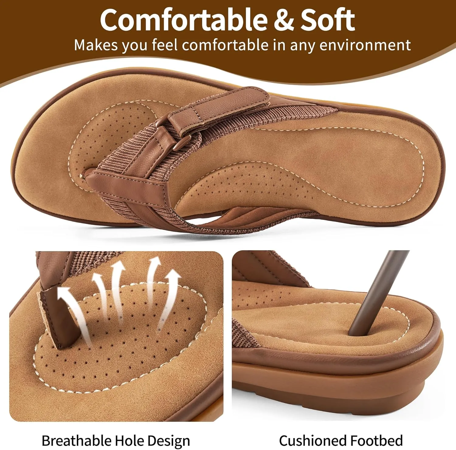 Womens Flip Flops Dressy : Comfortable Summer Thong Sandals - Ladies Casual Walking Shoes