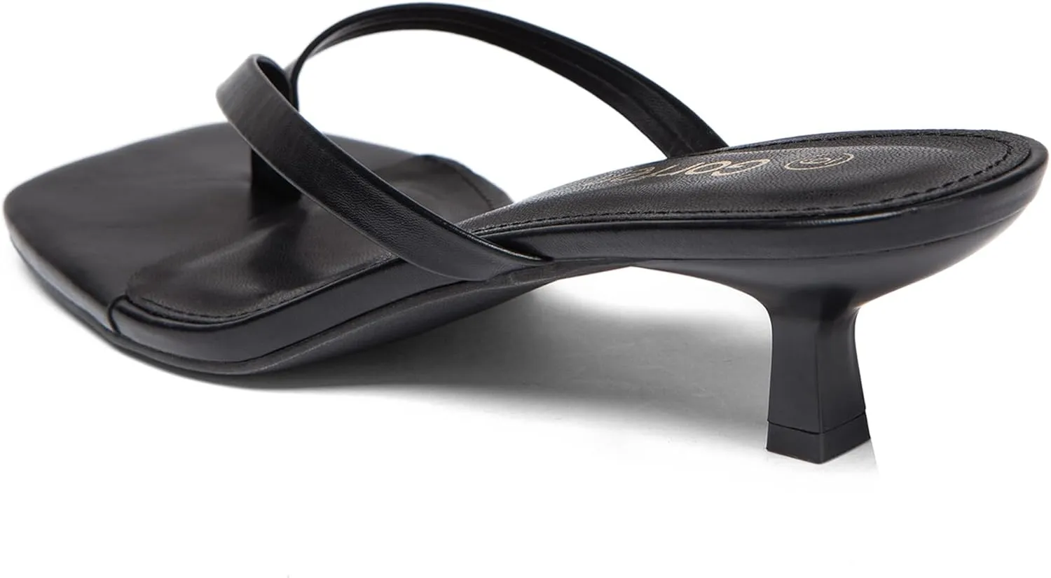 Women's Kitten Heel Sandals Square Toe Slip-On Flip Flop Heels Thong Sandals for Beach Summer