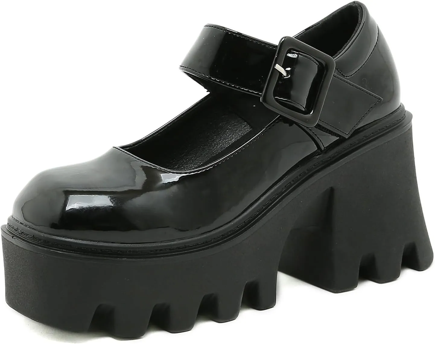 Women's Lolita Platform Mary Janes Shoes Lug Sole Gothic Chunky Heel Uniform Pumps with Ankle Strap