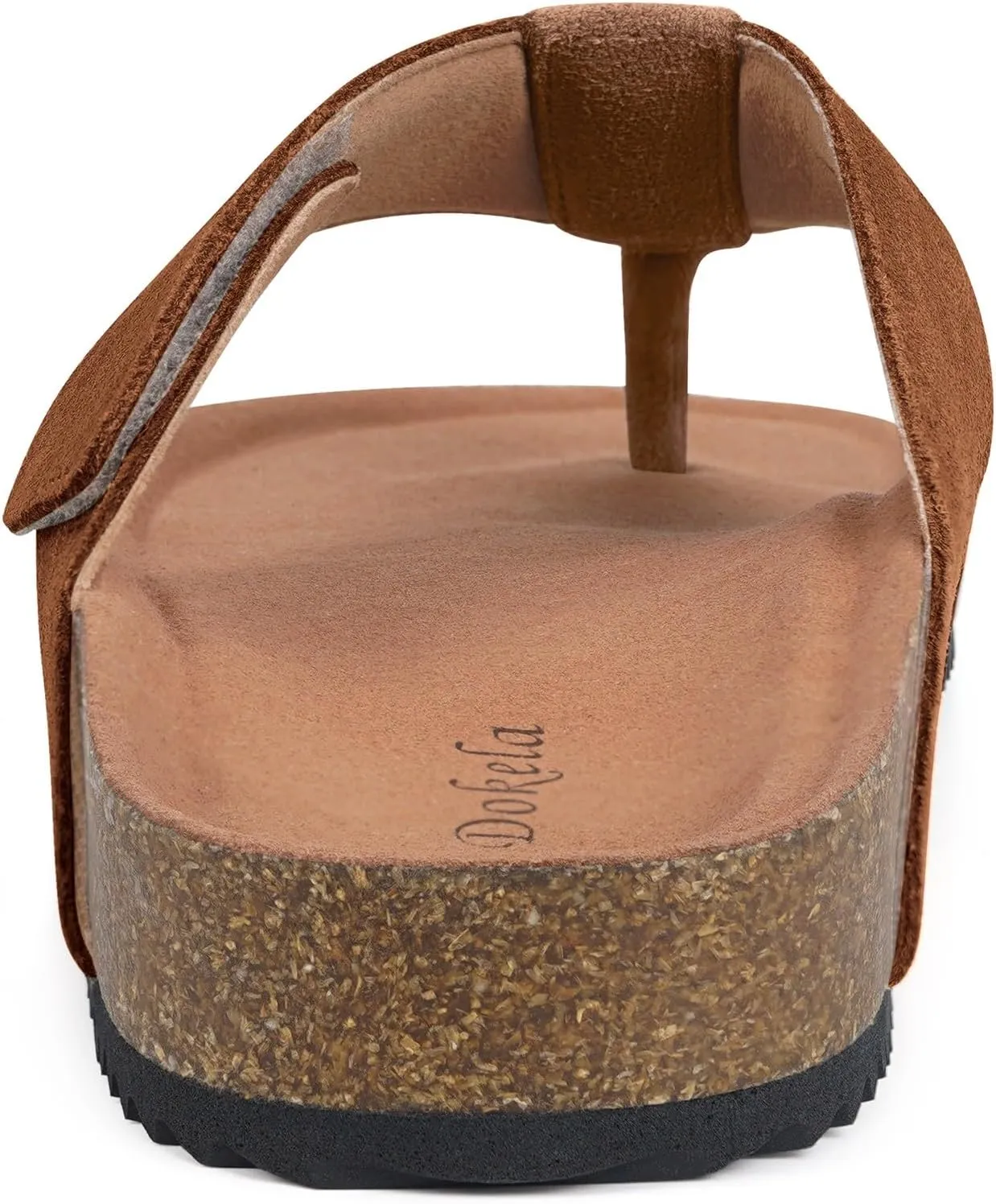 Womens Mens Orthotic Flip Flops Cork Footbed Thong Sandals Suede Leather Arch Support Summer Casual Slip on Open Toe Slippers with Adjustable Straps Indoor Outdoor