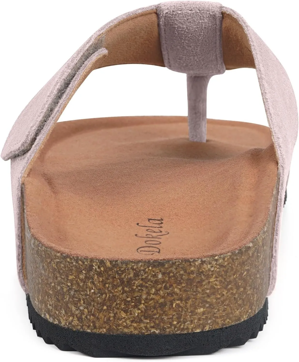 Womens Mens Orthotic Flip Flops Cork Footbed Thong Sandals Suede Leather Arch Support Summer Casual Slip on Open Toe Slippers with Adjustable Straps Indoor Outdoor