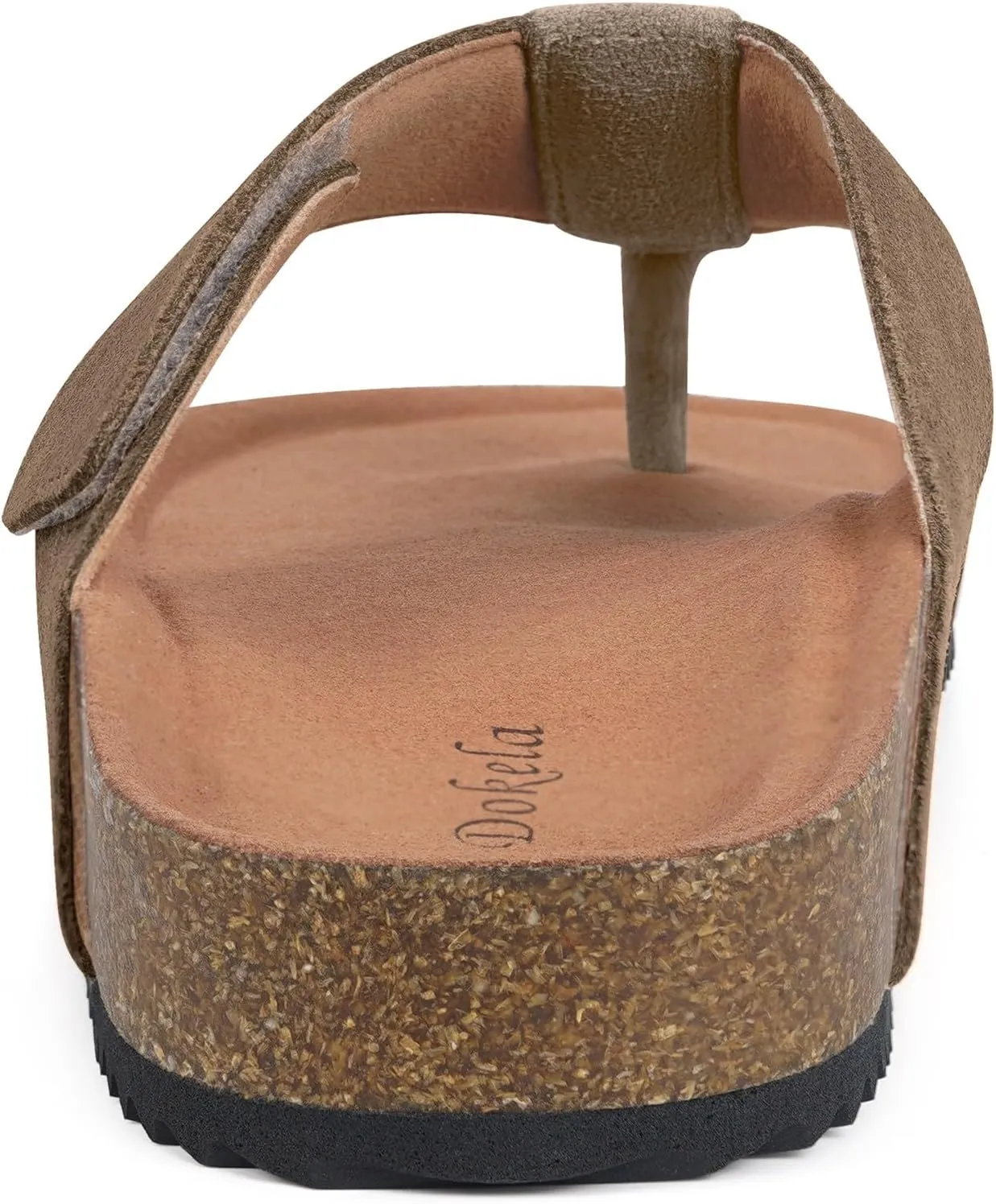 Womens Mens Orthotic Flip Flops Cork Footbed Thong Sandals Suede Leather Arch Support Summer Casual Slip on Open Toe Slippers with Adjustable Straps Indoor Outdoor