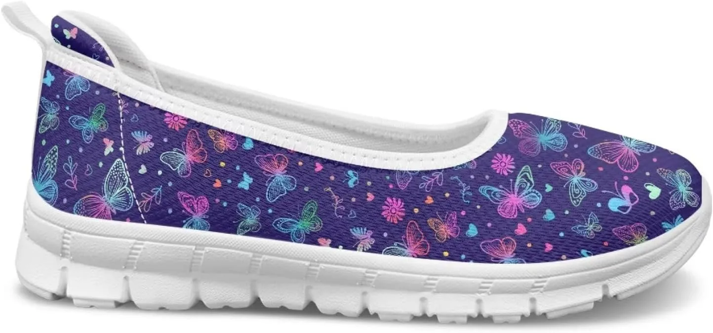 Womens Slip on Walking Shoes Stylish Floral Casual Loafers Lightweight Comfortable Ladies Soft Travel Footwear SizeUS 6-11