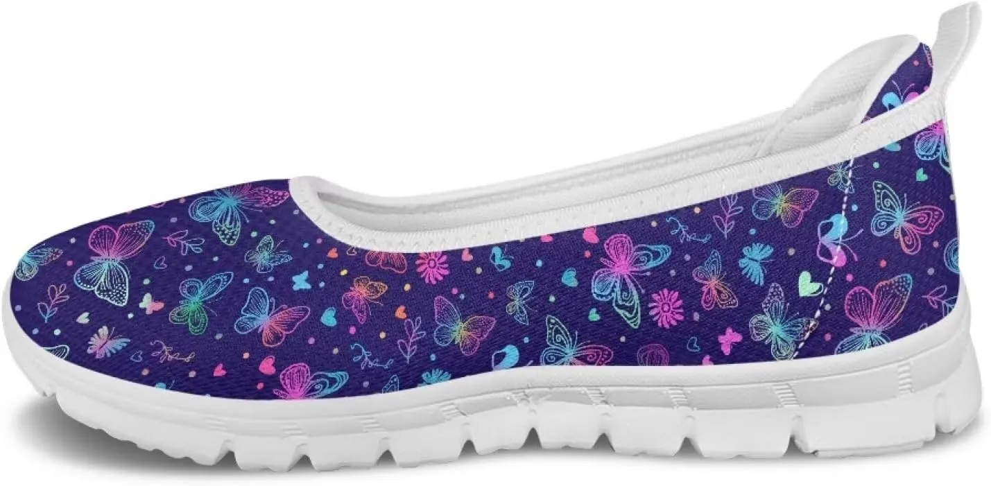 Womens Slip on Walking Shoes Stylish Floral Casual Loafers Lightweight Comfortable Ladies Soft Travel Footwear SizeUS 6-11