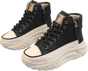 Women's Thick Sole Fashionable Round Toe Casual Shoes Women's Air 1 Crater Casual Shoes Height Increasing Lady Flip Flop