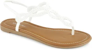 XAPPEAL Akia - Women's Braided Ankle Strap Gladiator Thong Flip Flop Sandals