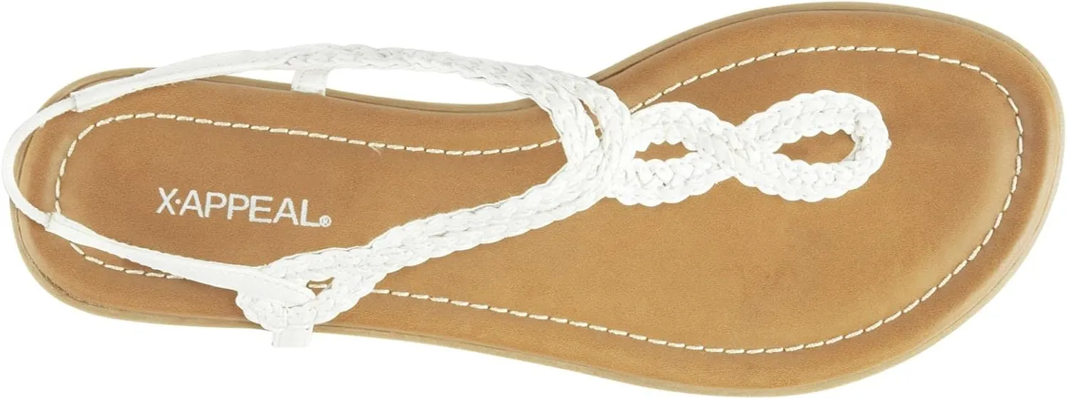 XAPPEAL Akia - Women's Braided Ankle Strap Gladiator Thong Flip Flop Sandals