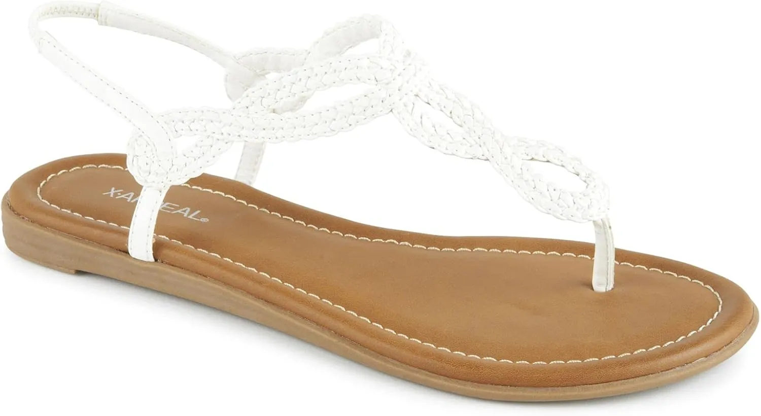 XAPPEAL Akia - Women's Braided Ankle Strap Gladiator Thong Flip Flop Sandals