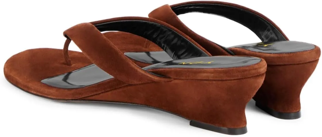 YDN Women Comfortable Open Toe Flip Flop Sandals Slip On Wedge Low Heel Slides Slippers Daily Shopping Outdoor Shoes Size 4-16 US