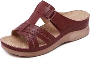 YTINGNICE Orthopedic Sandals for Women Walking Slippers with Arch Support Slip On Slides,Summer Casual Dressy Wedge Platform Sandals Shoes,Breathable Vintage Flip Flop Sandals