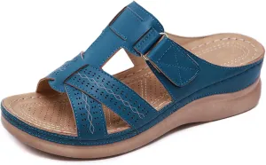 YTINGNICE Orthopedic Sandals for Women Walking Slippers with Arch Support Slip On Slides,Summer Casual Dressy Wedge Platform Sandals Shoes,Breathable Vintage Flip Flop Sandals